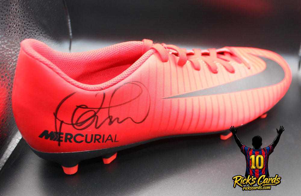 2018 Philippe Countinho Autographed Nike Red Boot Mercurial Boot