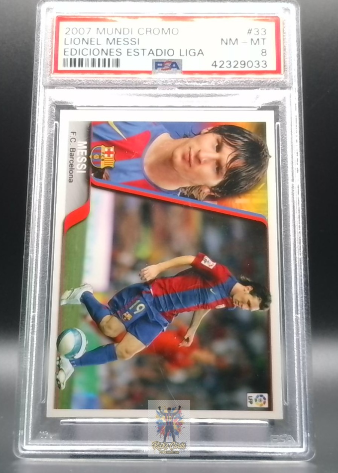 2007 MundiCromo Ediciones Estadio Liga 33 Lionel Messi PSA 8